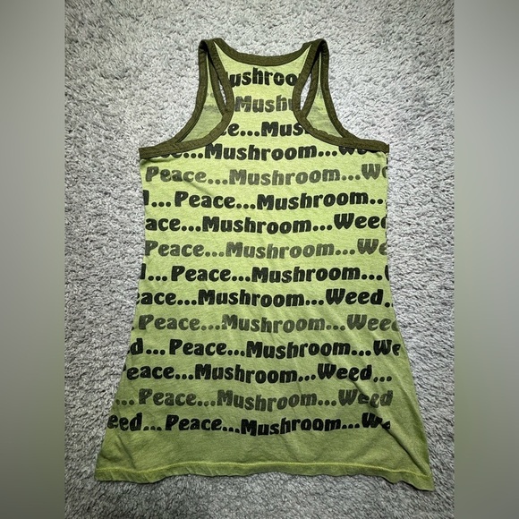 Weed Dress Womens Medium Peace Mushroom Weed Festival Party Casual Racerback - Picture 5 of 5